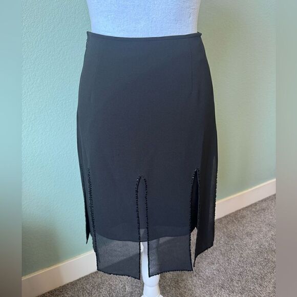 NWOT Adrianna Papell Evening Essentials Bead Trimmed Skirt Size 2P - Picture 3 of 7